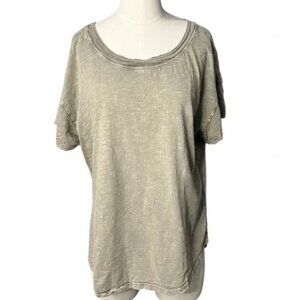 PILCRO  by Anthropologie Ruched Back top in Medium washed olive green